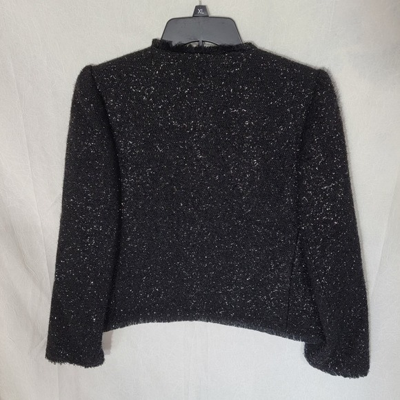 Kate Spade Tinsel Fringe Edge Open Blazer 12 Black NWOT - Picture 2 of 8